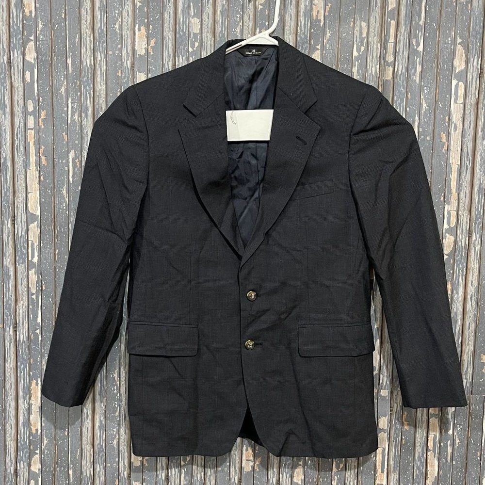 Chaps Ralph Lauren Wool Sports Coat Blazer 2 Button Charcoal Made in USA Mens 42